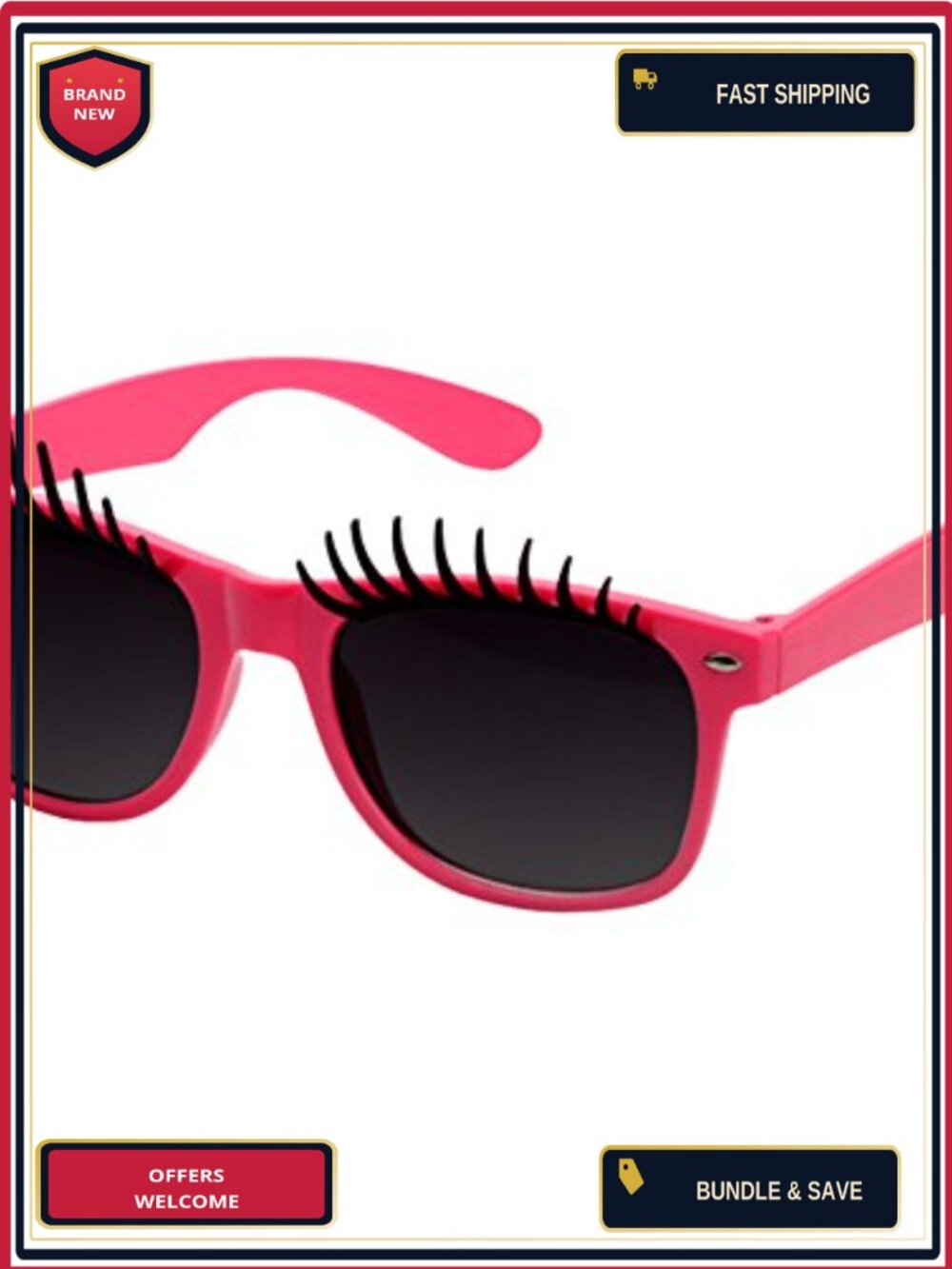 Mega-Lash Photo Booth Sunglasses UV400 Party Costume Accessory